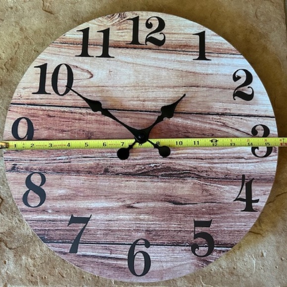 Brown Farmhouse Battery Operated Wall Clock, 16" NWOB - Picture 4 of 4